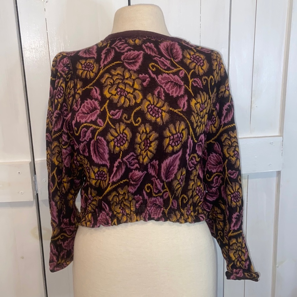 NWOT Free People No Ordinary Top Tapestry Sweater